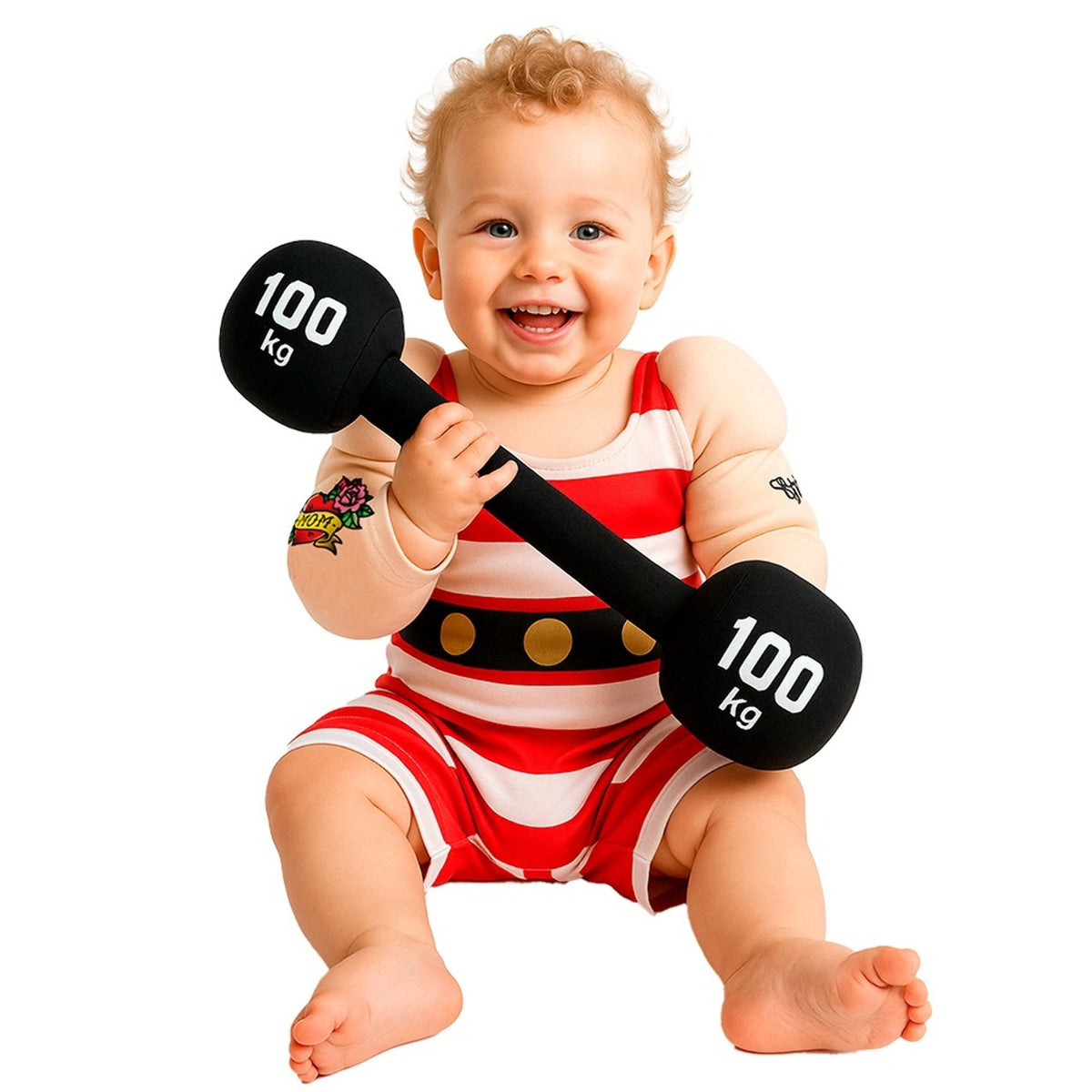Baby Strongman Striped Muscular Costume