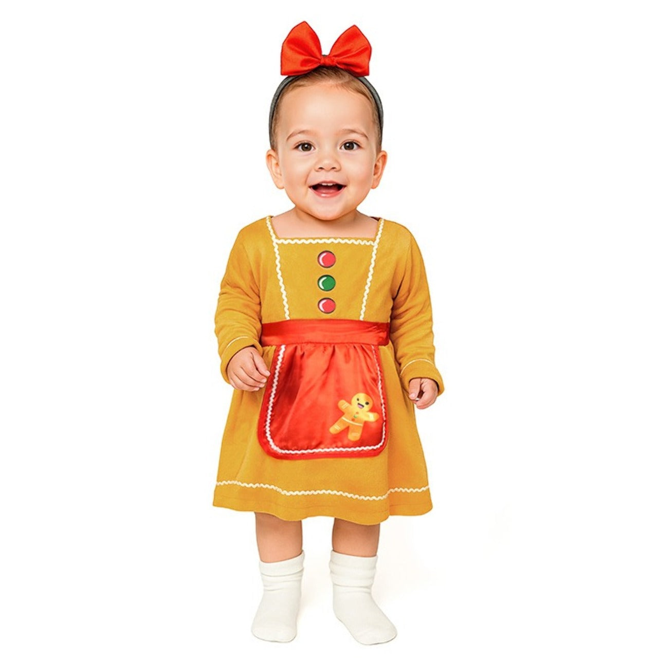 Baby Gingerbread Cookie Costume with Bow Tie