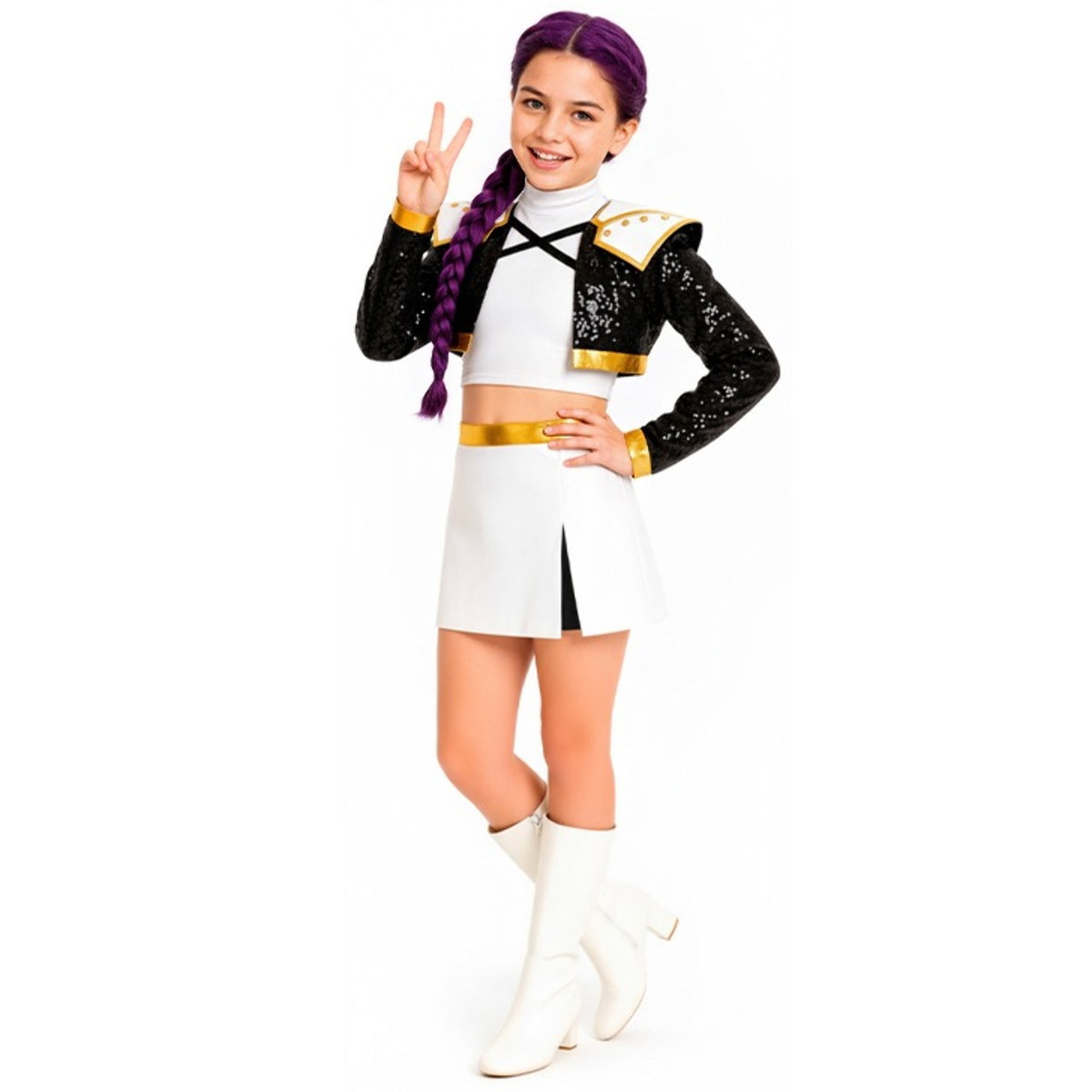 Girls White K-Pop Singer Costume