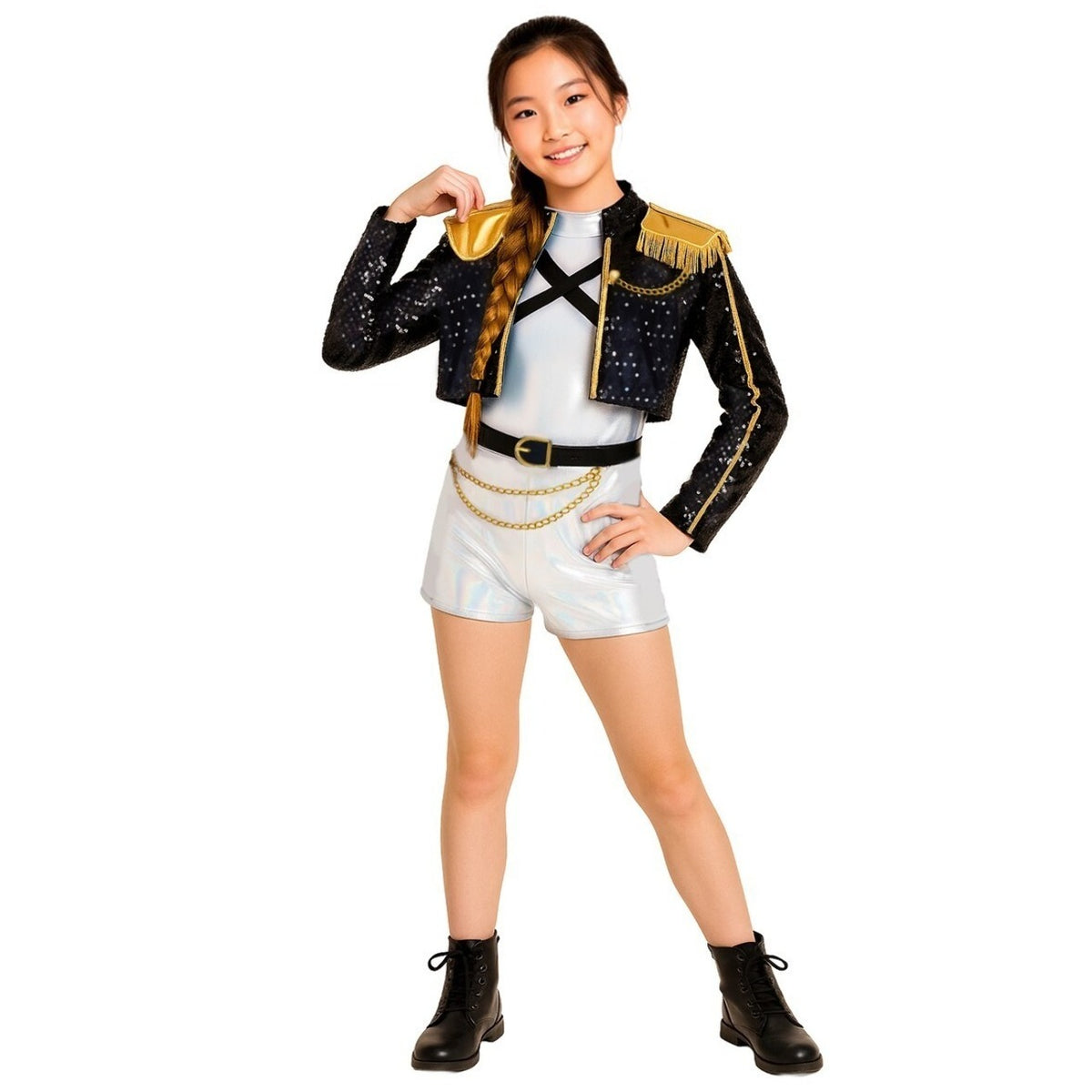 Girls White K-Pop Singer Costume