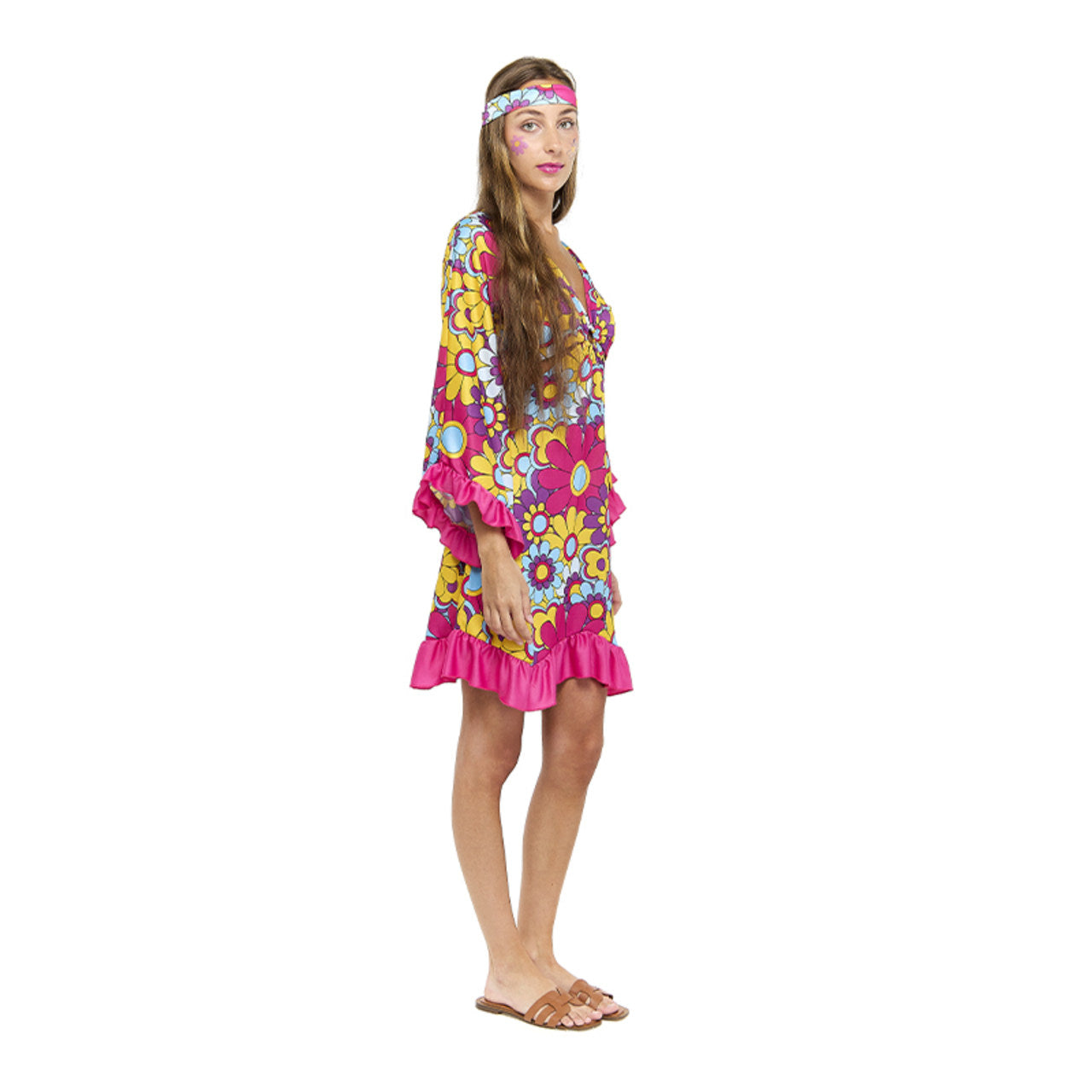 Womens Fuchsia Hippie Costume