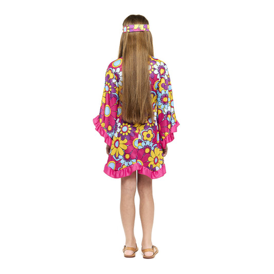 Girls Fuchsia Hippie Costume