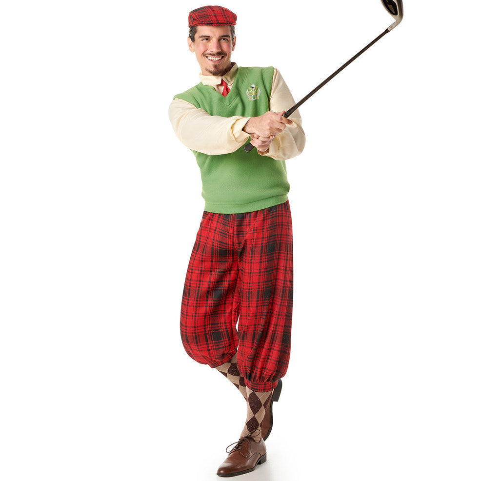 Mens Checked Golf Player Costume