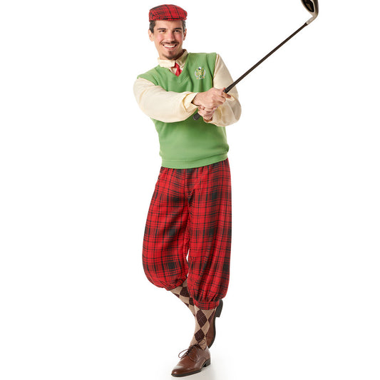 Mens Checked Golf Player Costume