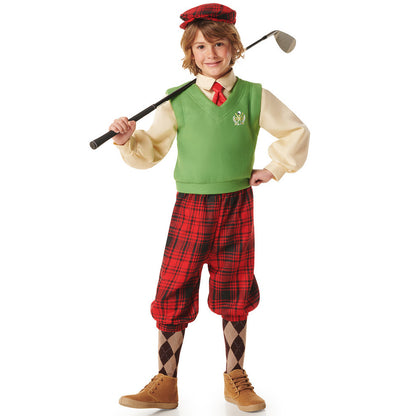 Boys Checked Golf Player Costume