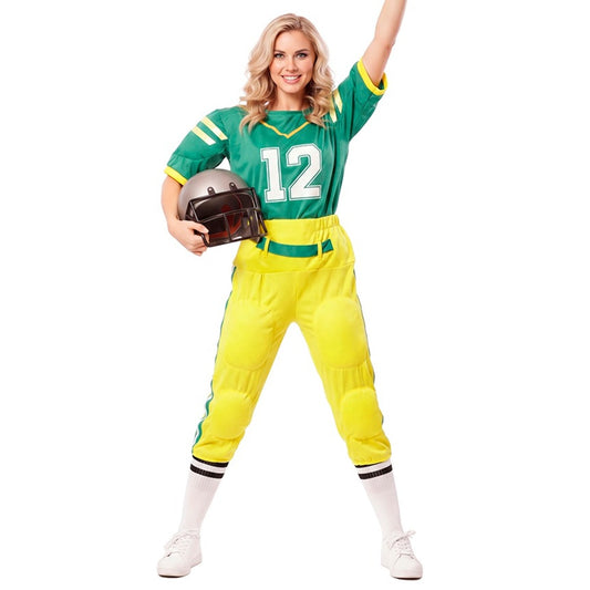 Womens Green Rugby Player Costume