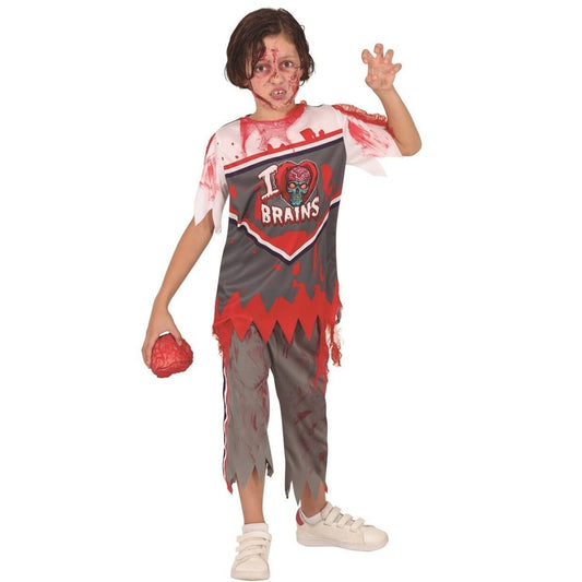 Boys Zombie Rugby Player Brains Costume
