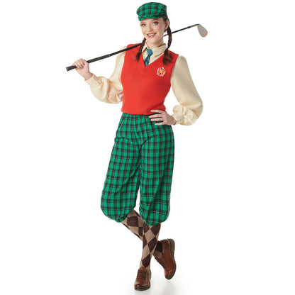 Womens Checked Golf Player Costume