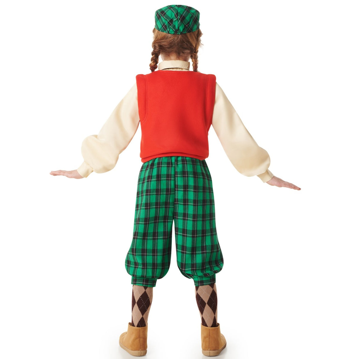 Girls Checked Golf Player Costume