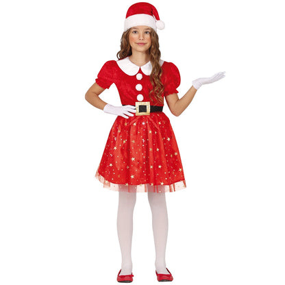 Girls Glitter Mrs Claus Costume