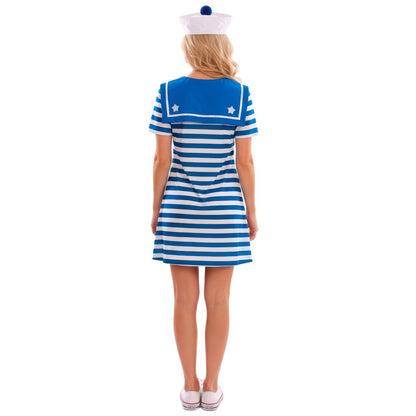Womens Blue Striped Sailor Costume