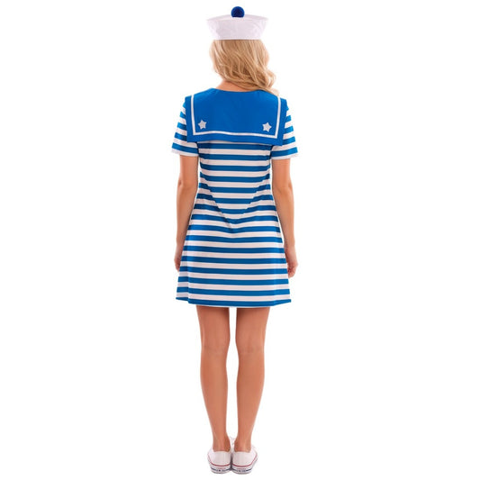 Womens Blue Striped Sailor Costume