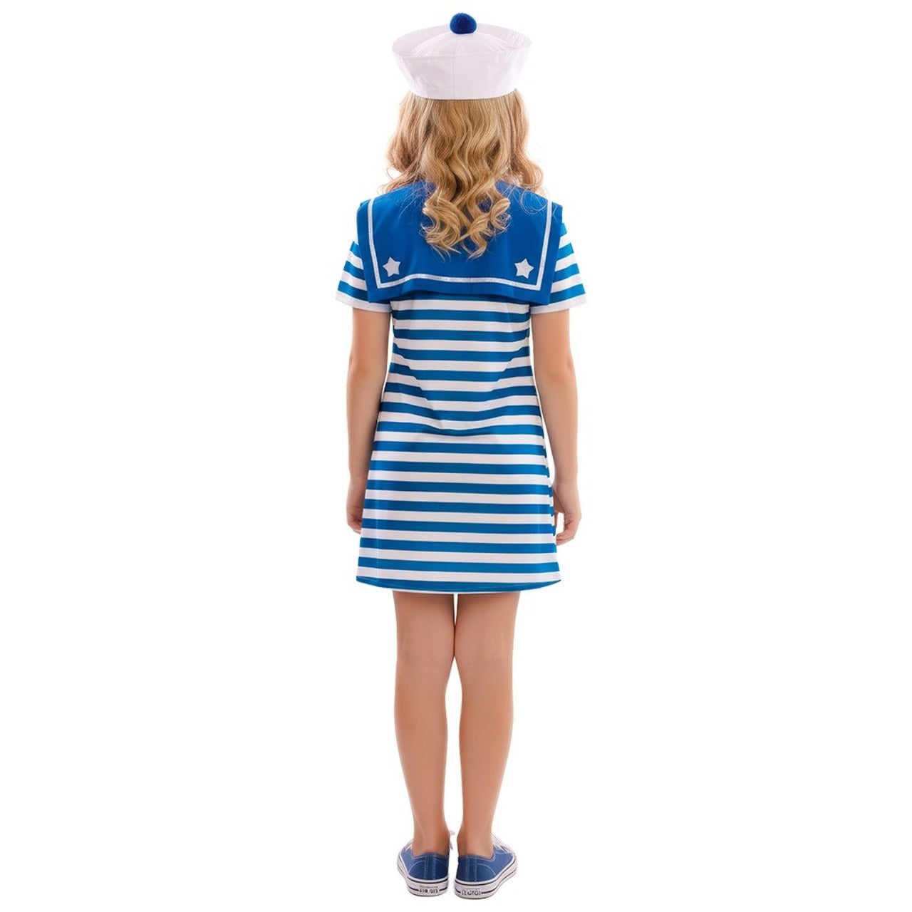 Girls Blue Striped Sailor Costume