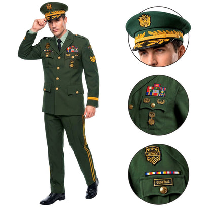 Mens Military General Dress Uniform Costume