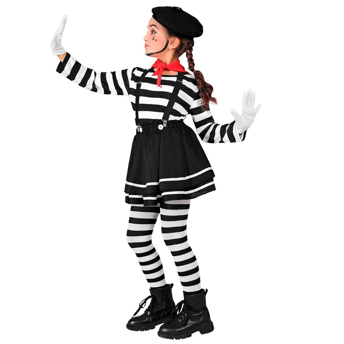 Girls Two Tone Mime Costume