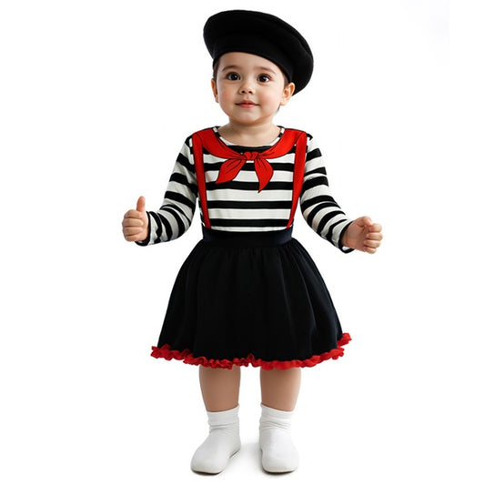 Baby Mime Costume with Beret