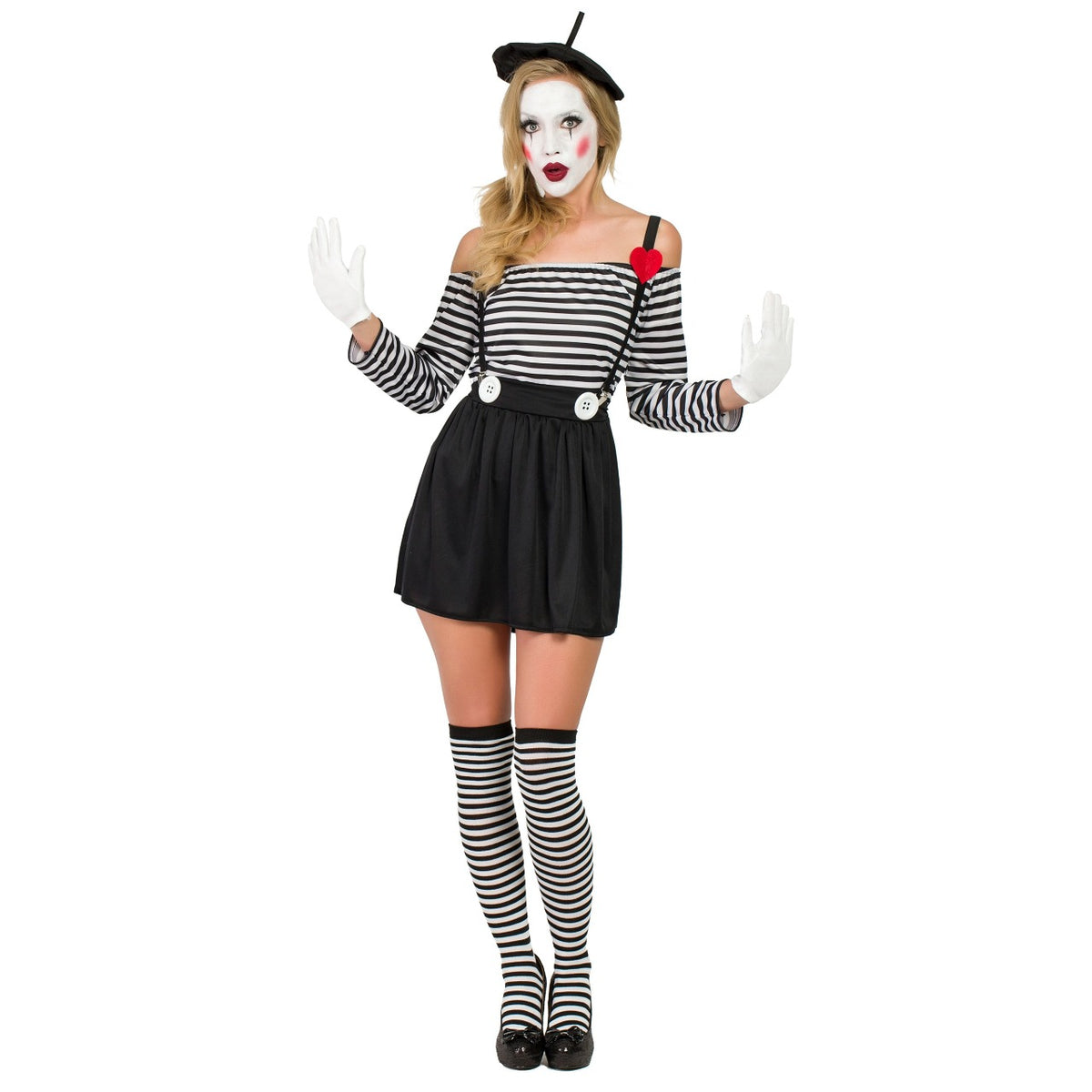 Womens Heart Mime Costume