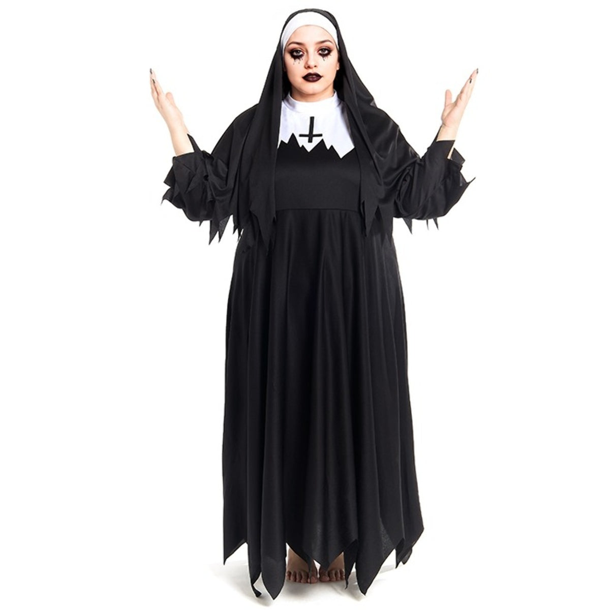 Womens Plus Size Zombie Nun Costume