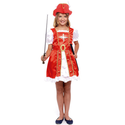 Girls Red Musketeer Costume