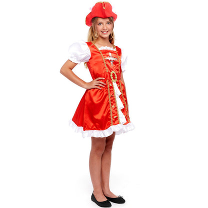 Girls Red Musketeer Costume