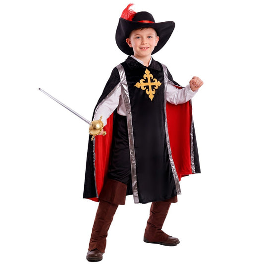 Kids Black Musketeer Costume