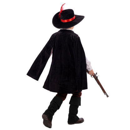 Kids Black Musketeer Costume