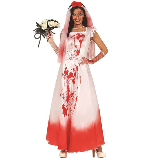 Womens Bloody Bride Costume with Veil
