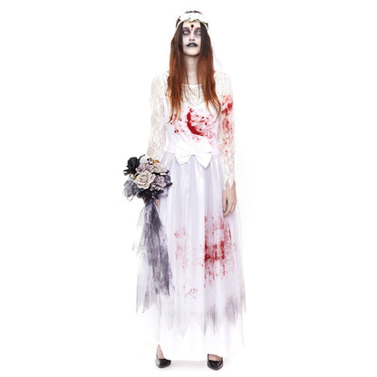 Womens Bloody Zombie Bride Costume