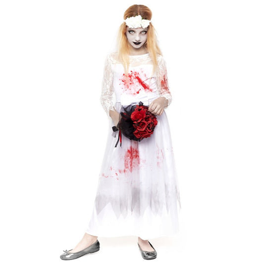 Girls Bloody Zombie Bride Costume