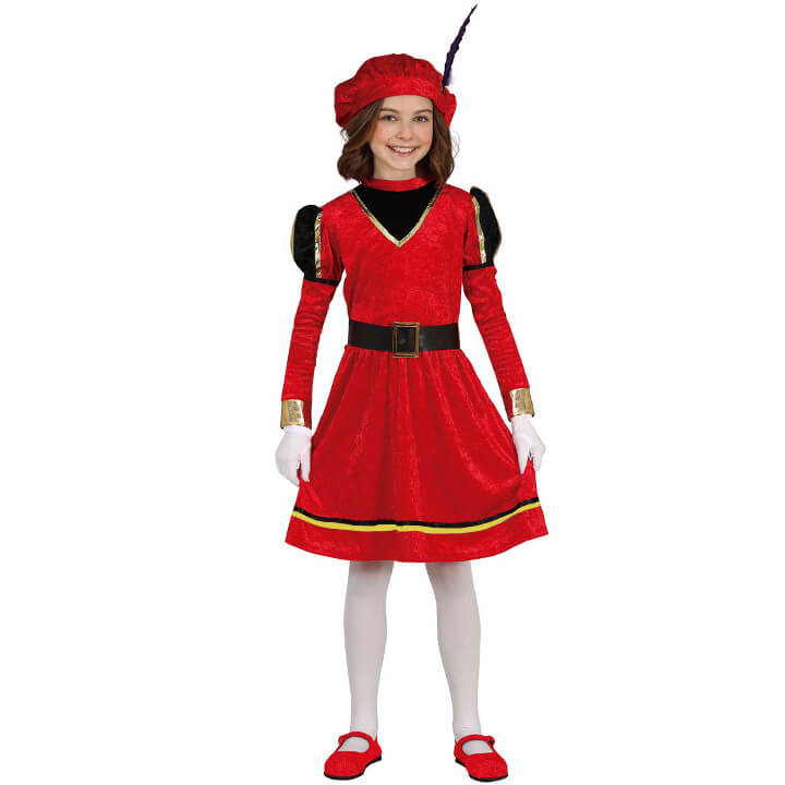 Girls Red Royal Christmas Page Costume