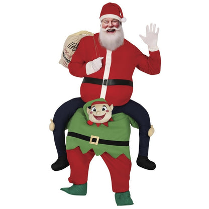 Adult Santa Claus on Elf Costume