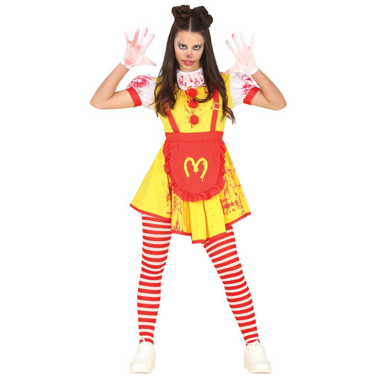Teen Burger Clown Girl Costume