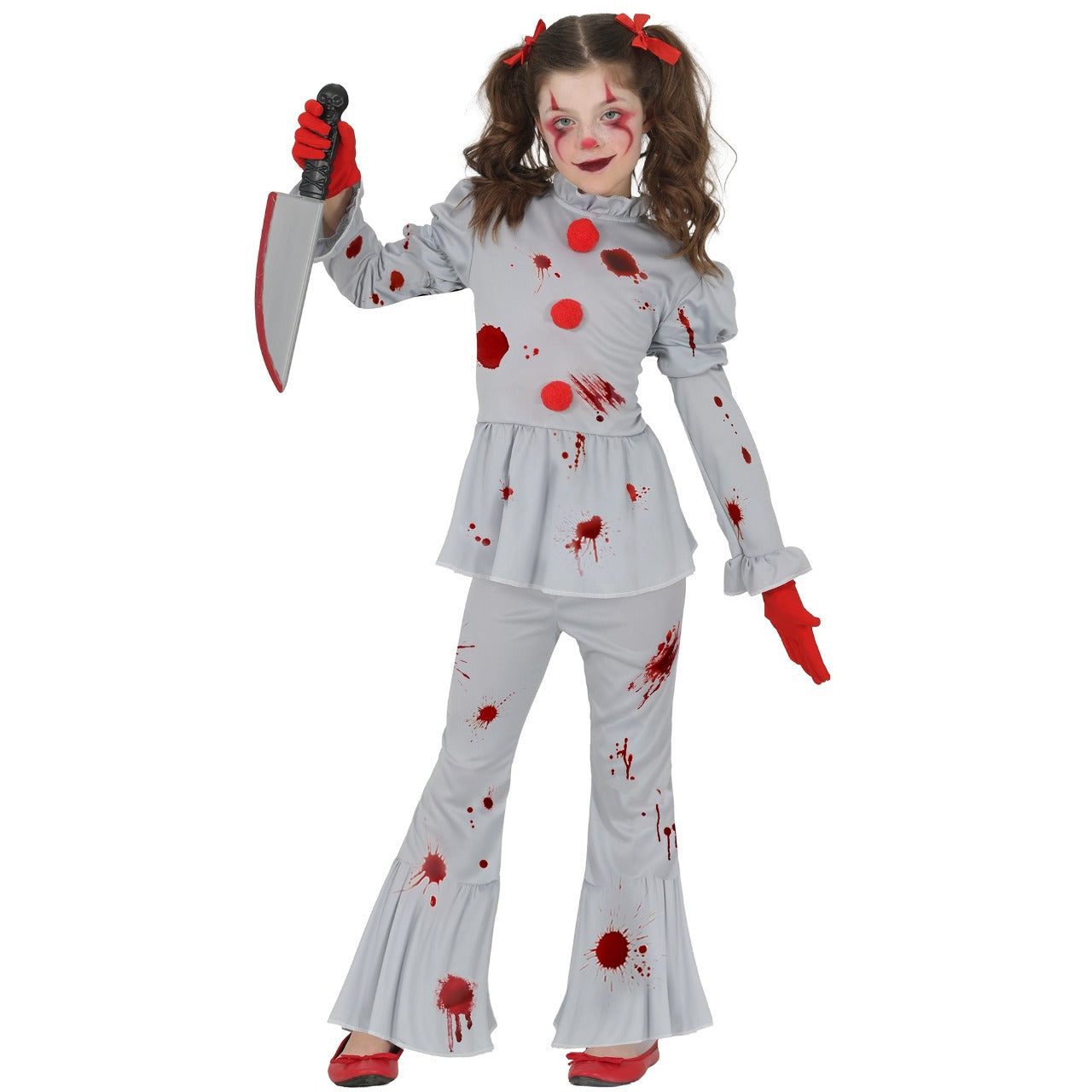 Girls Bloody It Clown Costume