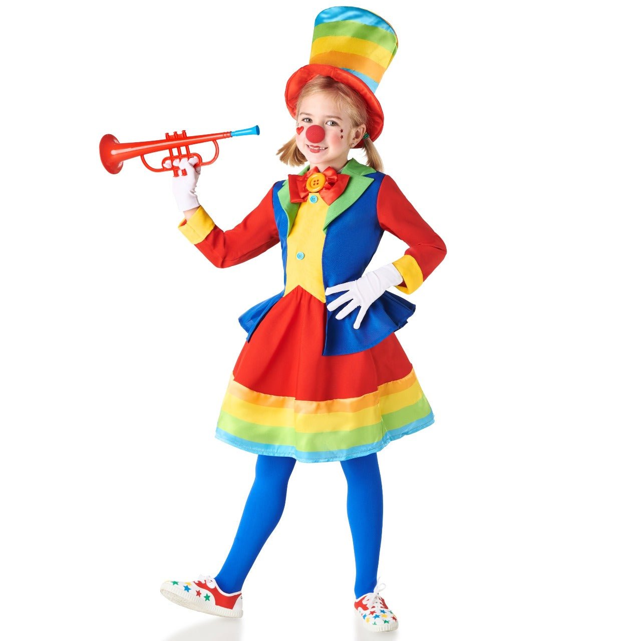 Girls Multicolour Clown Costume