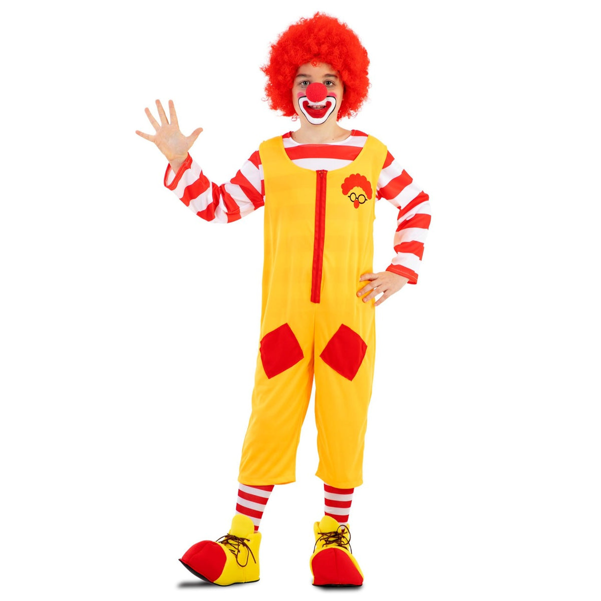 Kids Yellow Burger Clown Costume