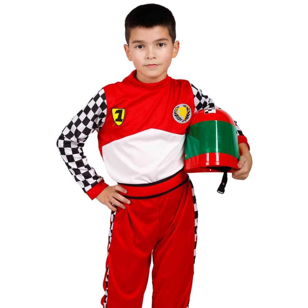 Kids Chequered Formula 1 Driver Costume