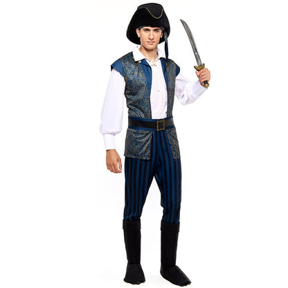 Mens Indigo Pirate Costume