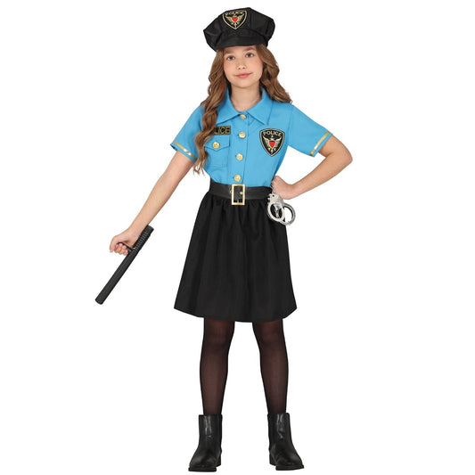 Girls Blue Official Police Costume