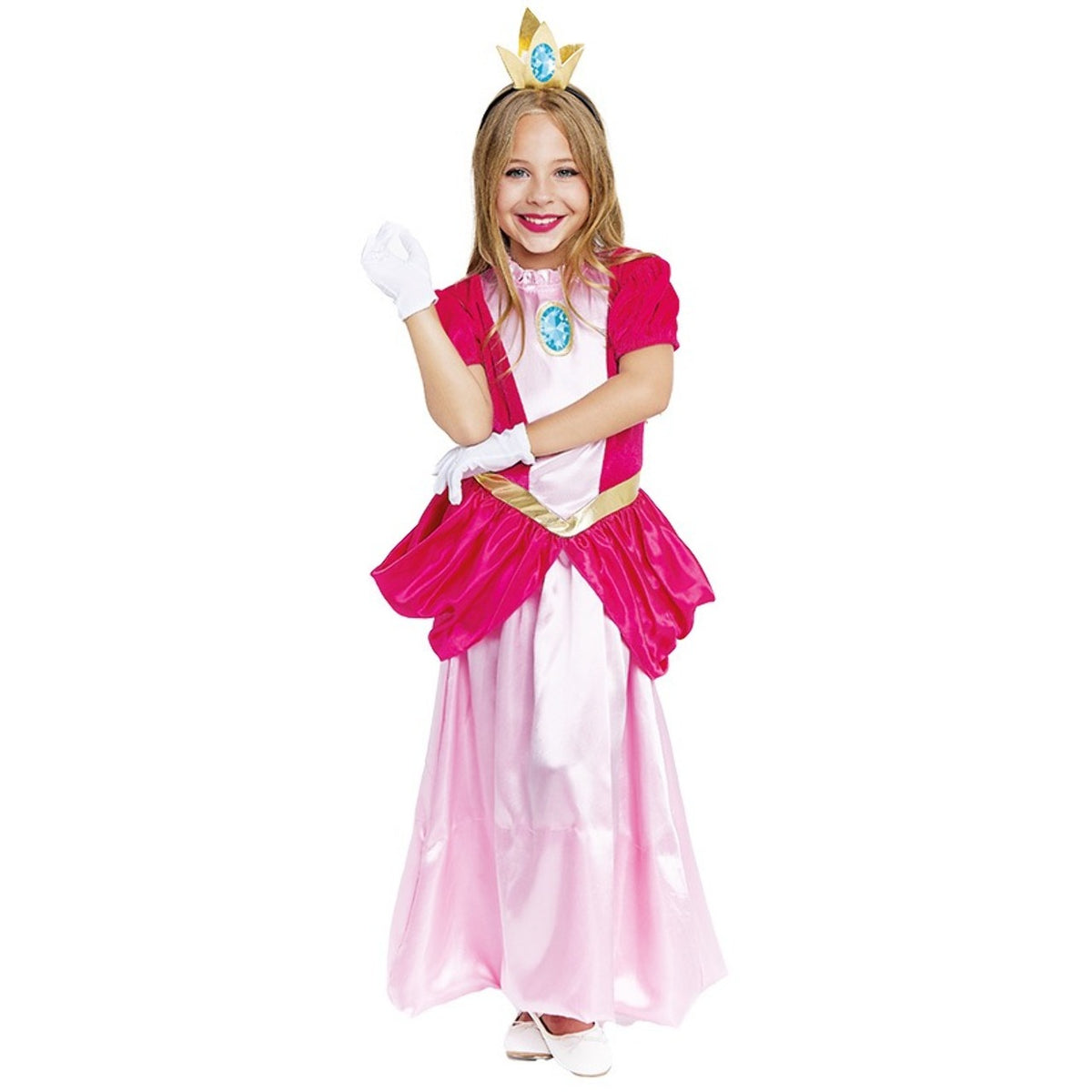 Girls Pink Princess Peach Costume