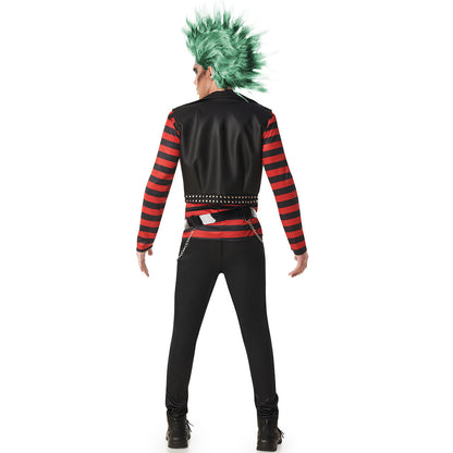 Mens Striped Punk Rocker Costume