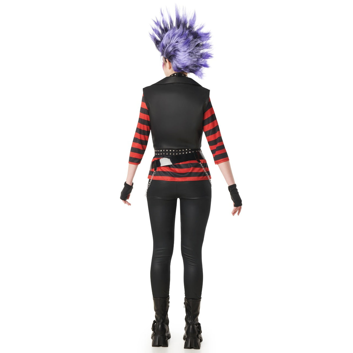 Womens Striped Punk Rocker Costume
