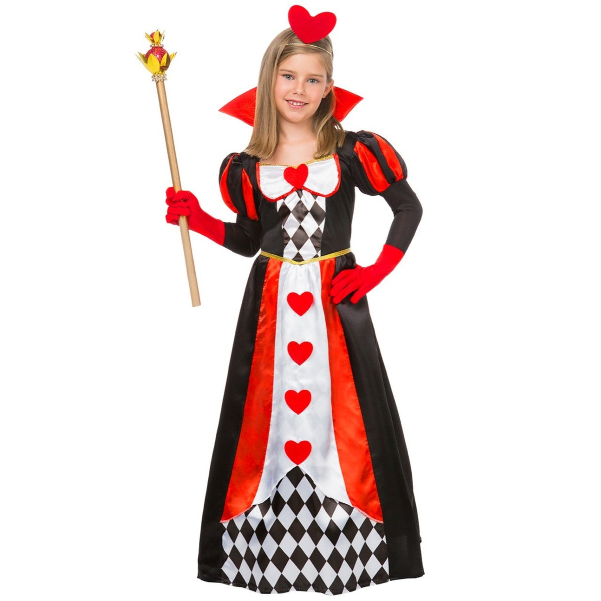 Girls Queen of Hearts Costume with Gloves