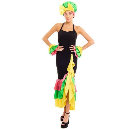 Womens Colourful Rumba Dancer Costume