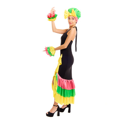 Womens Colourful Rumba Dancer Costume