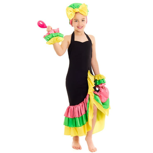 Girls Colourful Rumba Dancer Costume
