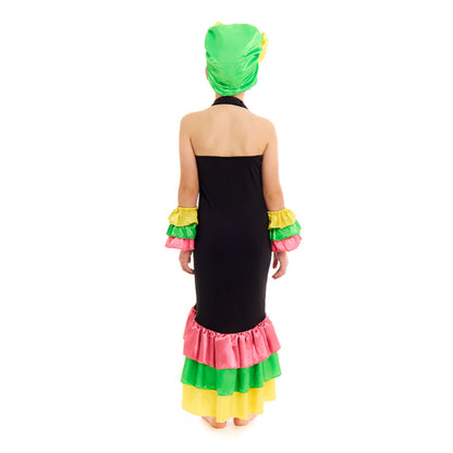Girls Colourful Rumba Dancer Costume