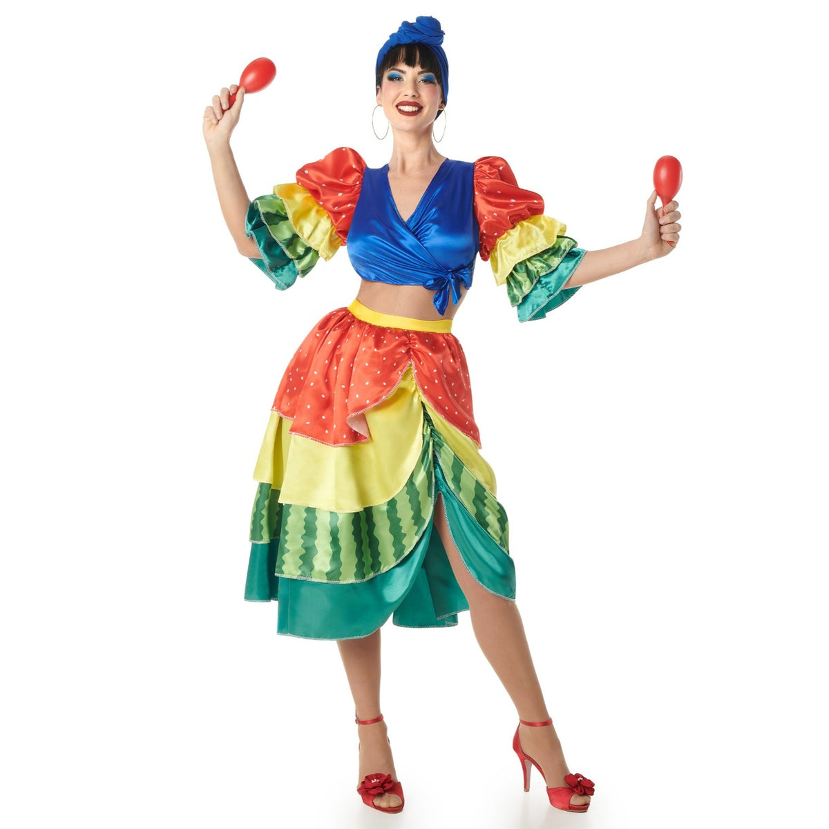 Womens Multicolour Rumba Dancer Costume