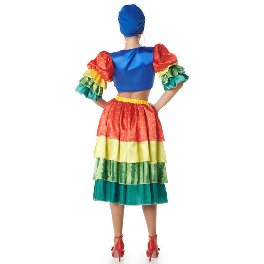 Womens Multicolour Rumba Dancer Costume