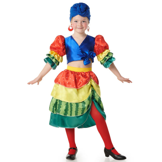Girls Multicolour Rumba Dancer Costume