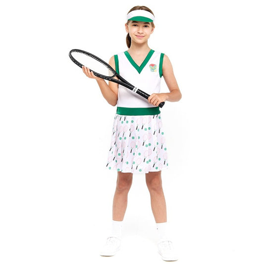 Girls Retro Tennis Player Costume